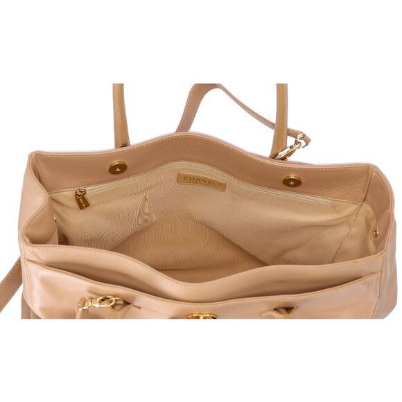 CHANEL Executive Tote Shoulder Bag A15206 Tan Grained Calf Leather - Picture 12 of 15